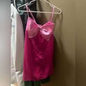 Show Me Your Mumu Designer Bow Pink Mini Dress Size Small